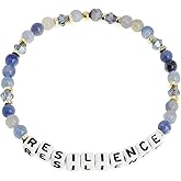 Agriajun Crystal Letter Beaded Stretch Bracelets for Women, Trendy Boho Gold Natural Stone Beads Bracelet Jewelry Gift.