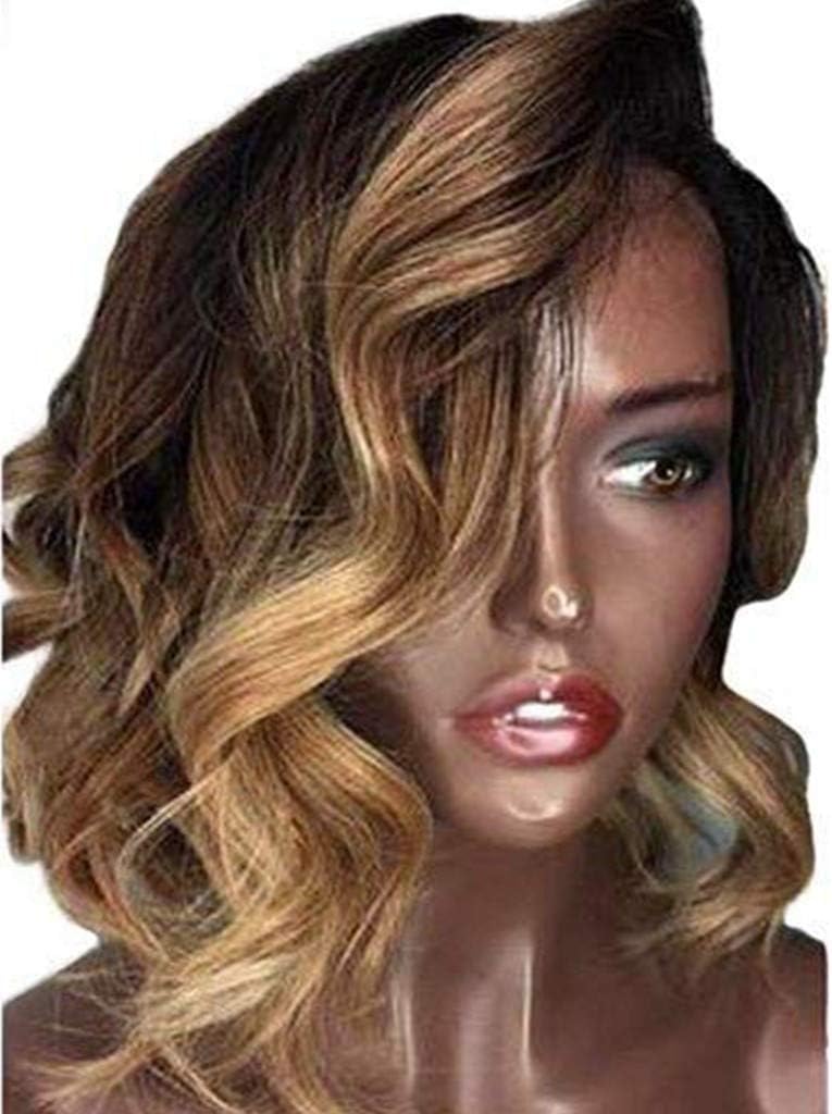 Hunputa 360 Lace Frontal Wig Pre Plucked Ombre Brown Brazilian Loose Wave Virgin Human Hair Lace Wig Glueless 130% Density with Baby Hair for Black Women