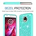 LeYi for Moto Z2 Force Case with Tempered Glass Screen Protector [2 Pack] for Girls Women, Glitter Bling Cute Design Dual Layer Protective Phone Case for Motorola Z2 Force Droid (2017) Mint