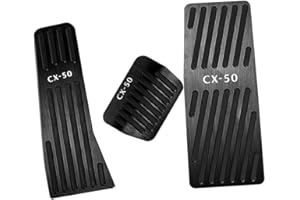 BOYUER 3PCS Anti-Slip No Drilling Aluminum Rest Brake Gas Accelerator Pedal Covers Foot Pedal Pads Kit For Mazda 2023 2024 CX-50(Black)