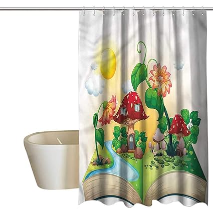 Amazon Com Wixuewu Shower Curtains For Bathroom Cream Cartoon Pop