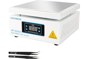 KeenWise 110V 1080W Soldering Hot Plate, Electric Hot Plate, LED Microcomputer Electric Preheat Soldering Station Welder Hot Plate Rework Heater Lab 200X200mm (7.87 * 7.87in) Plate
