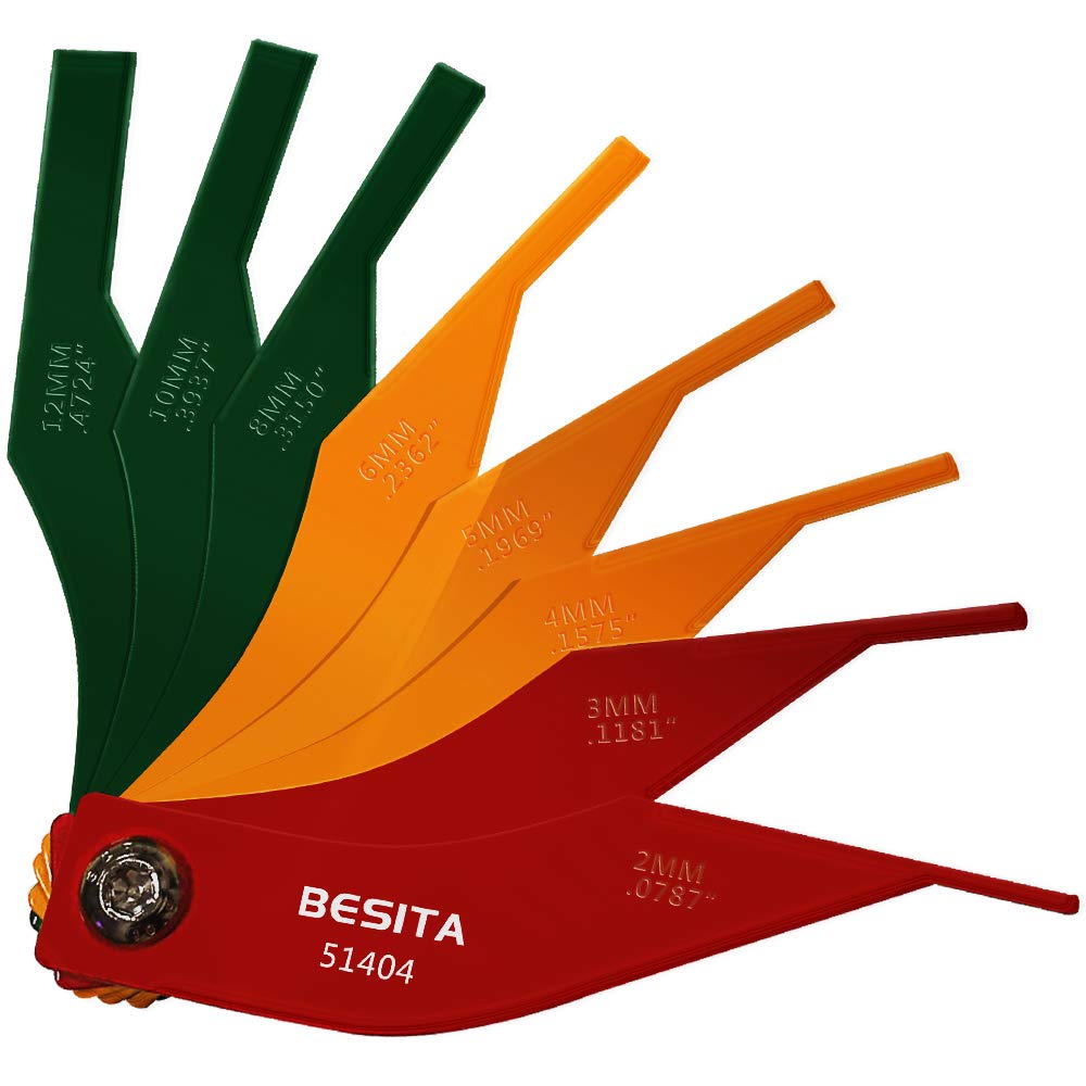 BESITA Brake Lining Thickness Gauge SAE & Metric Gauge 8