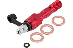 Banjo Bolt, Aramox Motorcycle M10 x 1.25mm Brake Cylinder Caliper Screw Banjo Bolt Bleed Valve Nipple Washers Dust Universal (Red)
