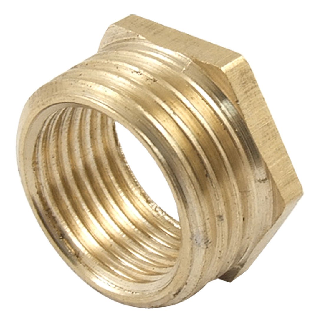 Sourcingmap Brass 20 x 15mm Thread Hex Bushing Pipe Reducer Connector
