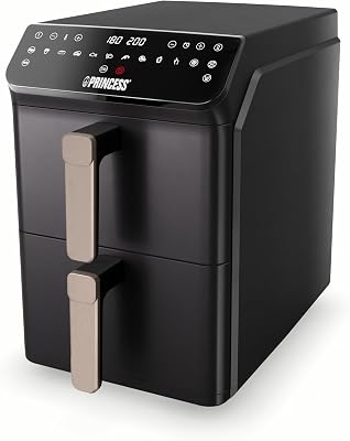 Stack Freidora de Aire, Doble Freidora, 11,2 L, 3000 W, Diseño Vertical, Función Sincronizada, Revestimiento sin PFAS, Negro, 01.182278.01.001