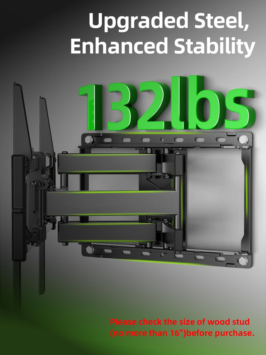 USX Mount Full Motion TV Wall Mount for Most 42-86 inch Flat Screen/LED/4K, TV Mount Bracket Dual Swivel Articulating Tilt 6 Arms, Max 16