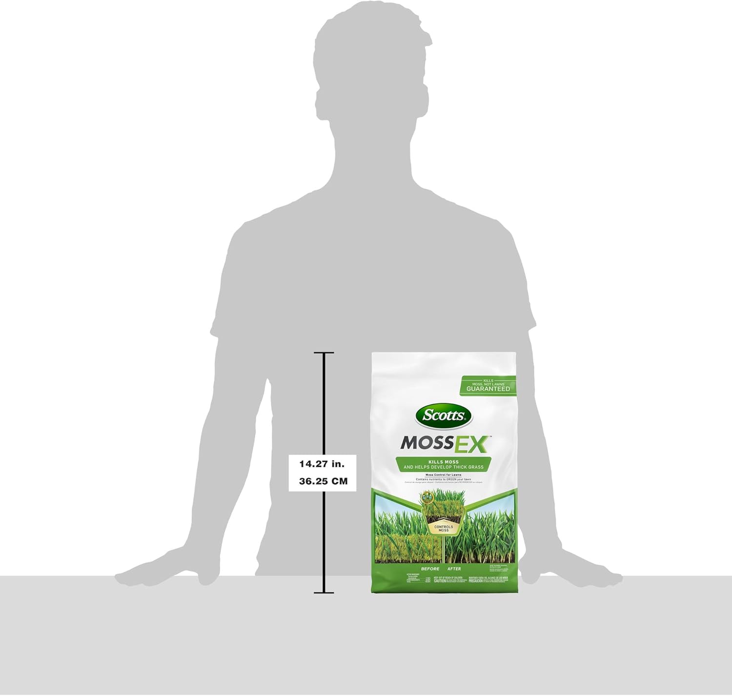 Scotts MossEx - Kills Moss but Not Lawns, Contains Nutrients to Green The Lawn, Moss Control for Lawns, Helps Develop Thick Grass, Treats up to 5, 000 sq. ft, 18.37 lbs. : Garden & Outdoor