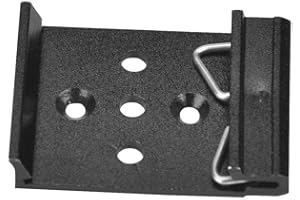 35mm Aluminum Din Rail Fixed Screw Clamp Fasten Clip for Relay Mounting 5-Hole Frosted Black(#5)