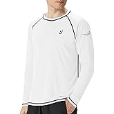 Roadbox Mens Sun Protection Swim Shirt, Long Sleeve UPF 50+ Rash Guard, Quick-Dry Fishing Shirts for Beach Surfing Hiking