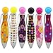 Jiulyning Cute Retractable Bowling Style Mini Ballpoint Pens, 0.7 mm Blue Ink, Colorful Pen Shell, Pack of 12