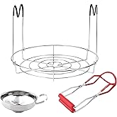 Kalolary Canning Rack, 3PCS Canning Kit Jar Tongs Stainless Steel Canning Funnel Jar Lifter Canning Rack with Silicone Handle