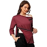 Fleece Lined Post Surgery Shirt for Women Tear Away 3/4 Sleeve Adaptive Clothing for Rotator Cuff Recovery Shirt with Pockets