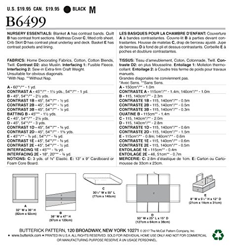 Butterick Patterns B6499OSZ Nursery Blanket, Quilt, Mattress Cover, Crib Skirt, and Basket One Size - Thumbnail 5