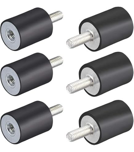thumbnail image 2 of Uxcell M10 Thread Rubber Mounts, Vibration Isolators, Cylindrical Shock Absorber With Studs 50 X 40mm With Non Slip Nuts 2 of 11