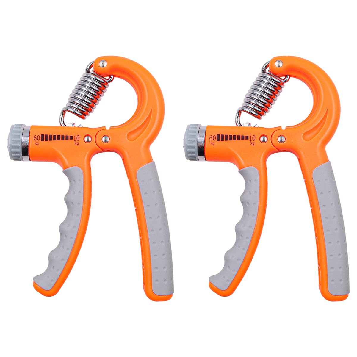 NUZAMAS 2 Pcs Hand Grip Strengthener 10-60kg Adjustable Resistance Forearm Grip Hand Trainer Non-Slip Gripper for Men Women Athletes Musicians Wrist Gripper Orange
