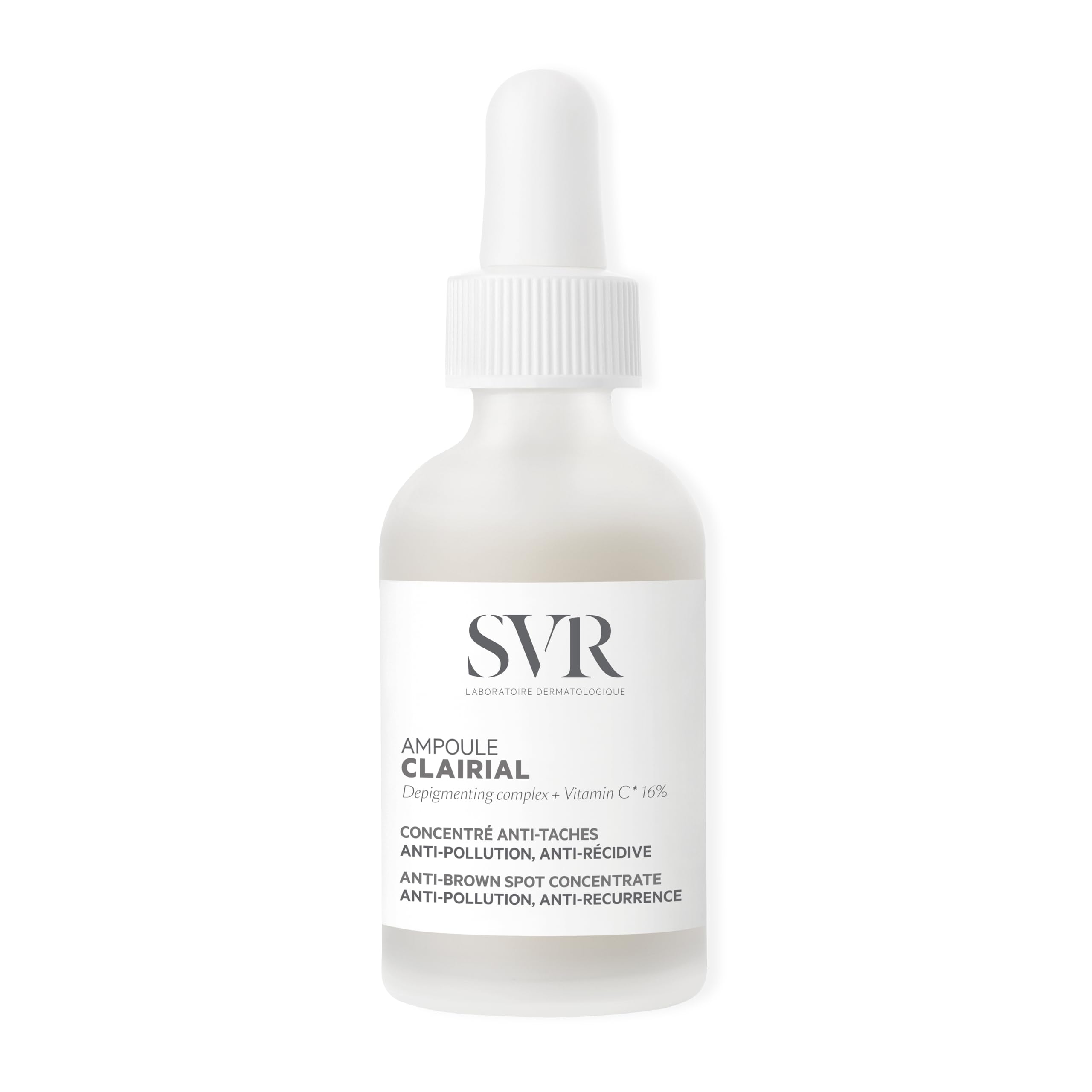 SVR CLAIRIAL Ampoule - Hyperpigmentation Face Serum, 16% Vitamin C and Whitening Complex Triple-Action Concentrate - Anti-Brown Spot, Anti-Pollution, Anti-Relapse, 30ml