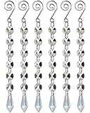 BANBERRY DESIGNS Crystal Ornaments - Set of 6 Iridescent Teardrop Crystal Strands - Hanging Crystals Christmas Ornaments - Wedding Centerpieces