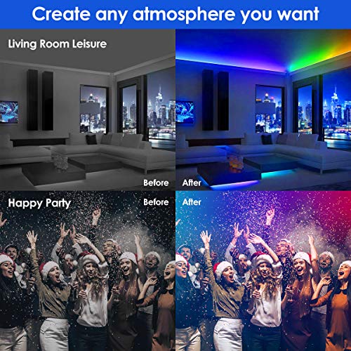 65.6ft LED Strip Lights BFULL RGB 5050 LED Strips with 40 Keys & Remote Bluetooth Controller, 12V Color Changing LED Lights for Bedroom Kitchen Home Party DIY Decoration
