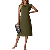 Lepunuo Womens Summer Dresses Crewneck Maxi Skirts Casual Midi Dress with Pockets Beach Vacation Outfits