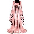 Womens Renaissance Costumes Princess Dress Trumpet Sleeve Lace up Corset Waist Floor Length Victorian Vintage Dresses