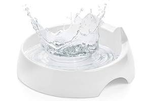 CatGuru Whisker Stress Free Cat Water Bowl, Reliefs Whisker Fatigue, Wide Cat Dish, Non Slip Pet Feeding Bowl, Shallow Pet Food Water Bowls, Non Skid Bowls for Cats (Marshmallow)