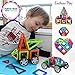 Magnetic Blocks Set for Kids, Toddlers, Boys & Girls - 56 BPA Free Big Colorful Tiles with Strong Magnets - Educational STEM 3D Building Magnet Toy for Creative Learning, Construction, Fun & Play