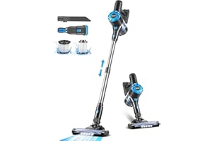Moolan Cordless Vacuum Cleaner, 6 in 1 Lightweight Cordless Stick Vacuum with 28 Kpa Powerful Suction, Rechargeable Vacuum Cleaner for Home Hardwood Floor