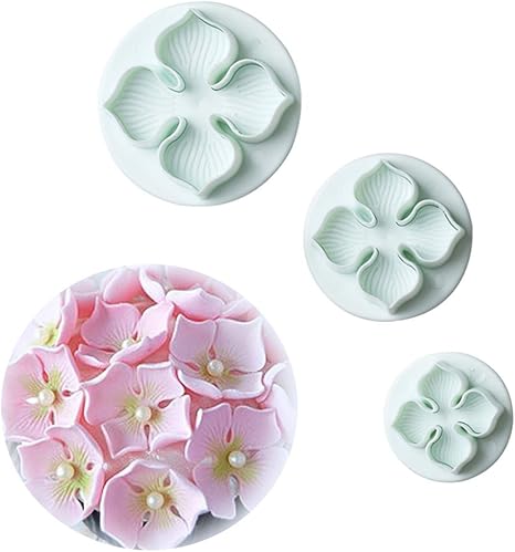 Amazon クッキー抜き型 プラスチック製 抜き型 クッキーカッター 製菓グッズ クッキー型 野菜抜き型 手作り 抜き型 クッキーカッター 製菓 キッチン 3pcs あじさい 紫陽花 クッキー型 オンライン通販