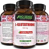 Max Potency Glutathione - Skin Whitening Pills + Milk Thistle Extract + Alpha Lipoic Acid - 500mg Pure Reduced Anti Aging Antioxidant - Face Lightening Supplement - for Women + Men - Biosense