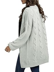 Ferrtye Womens Oversized Chunky Open Front Cardigan