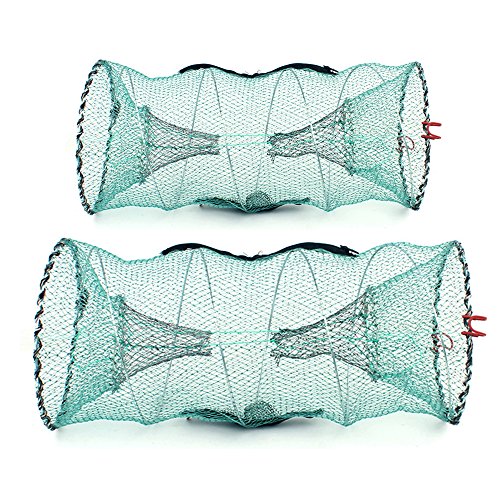 iztor 2 PCS Crab Trap Crawfish Lobster Shrimp Collapsible Cast Net Fishing Nets Portable Folded Fishing Accessories