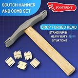 Footprint Scutch Hammer with 5 Combs and Hickory Handle view 2