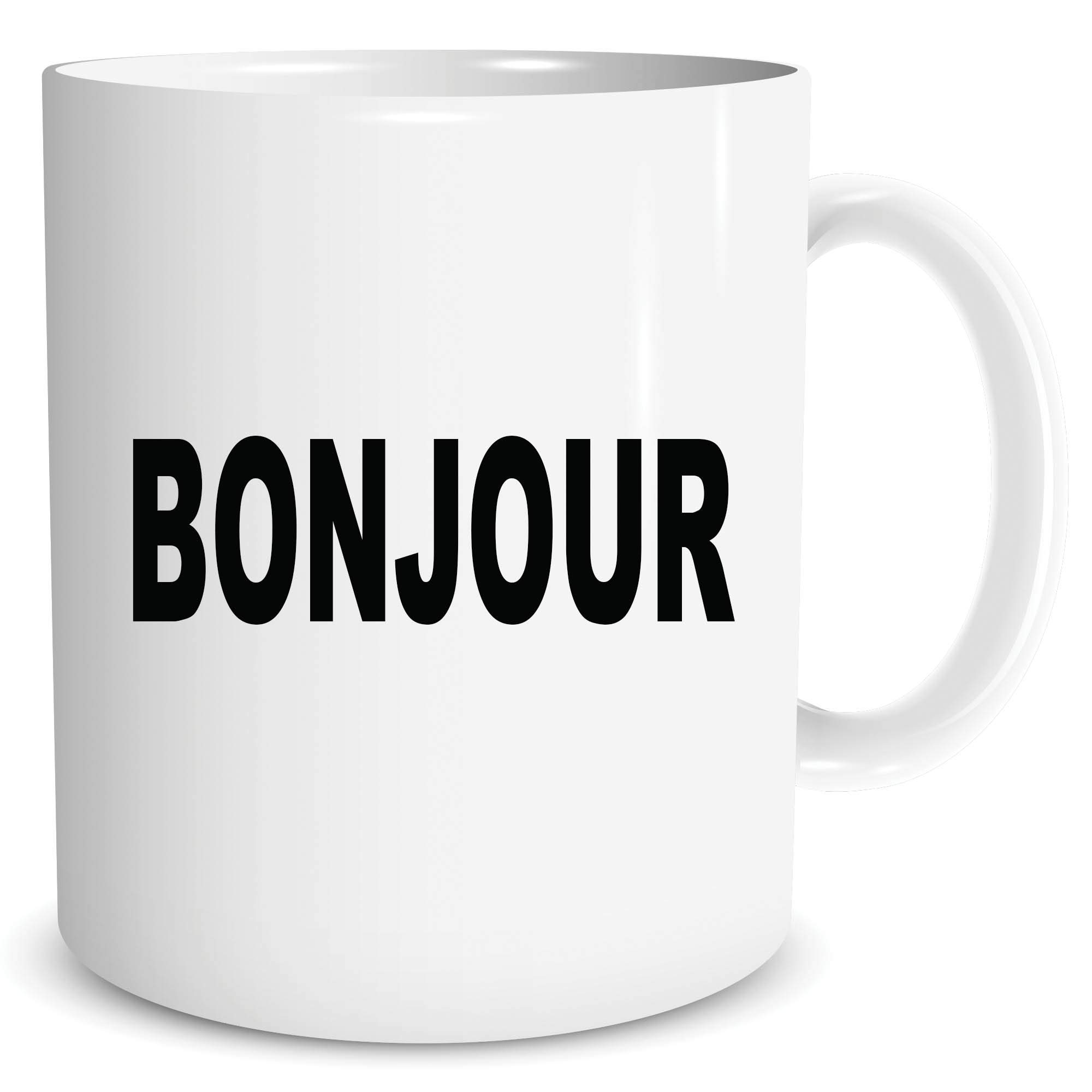 Bonjour Mugs French Teacher Gift Coffee Cups Work Office Birthday WSDMUG1523