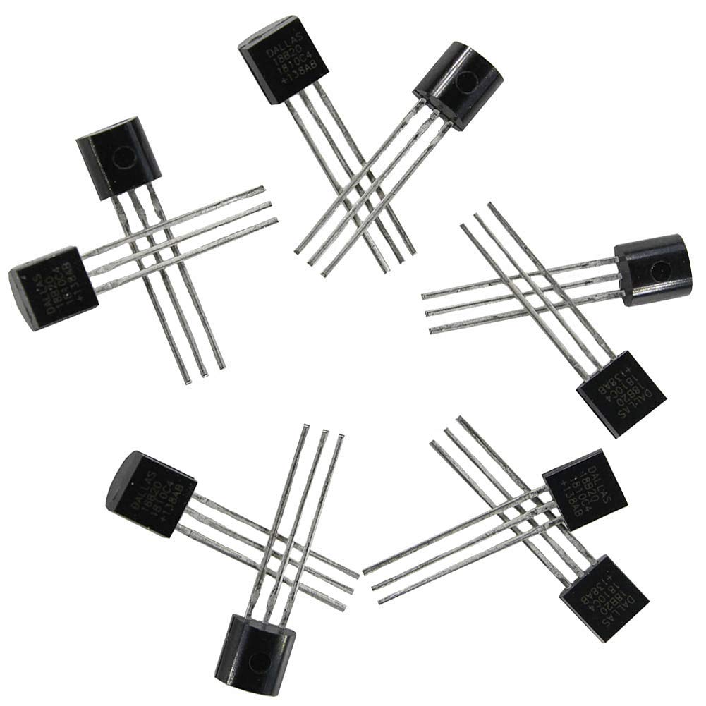 Eiechip 10Pcs 18B20 DS18B20 TO92 3 Pins Wire Digital Thermometer