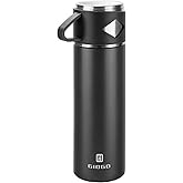 Stainless Steel Thermo 23.7oz Vacuum Insulated Bottle with Cup for Coffee Hot drink and Cold drink water flask.(Black,Single)
