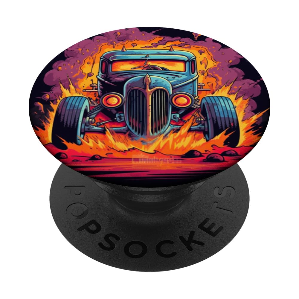 Surreal Hot Rod T Clothing Pop Monster Car Retro Clothing PopSockets Swappable PopGrip