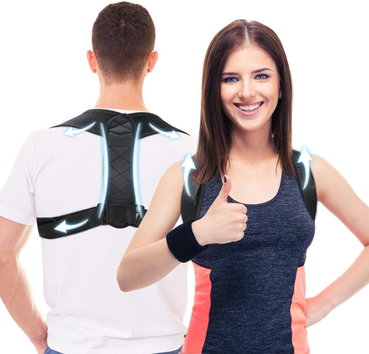 Charminer Posture Corrector,Upper Back Brace for Clavicle Support, Adjustable Back Straightener,Help to Improve Posture,Providing Back/Neck/Shoulder/Clavicle Area Pain Relief for Men and Women