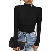 Allegra K Sweaters for Women Mock Turtleneck Long Sleeve Fitted Tee Casual Pullover Tops Fashion Clothes 2025 Fall Outfits
