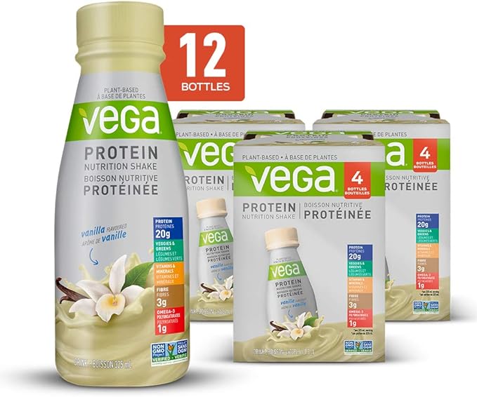 Vega Protein Nutrition Shake Vanilla (Pack of 12, 325ml Bottles