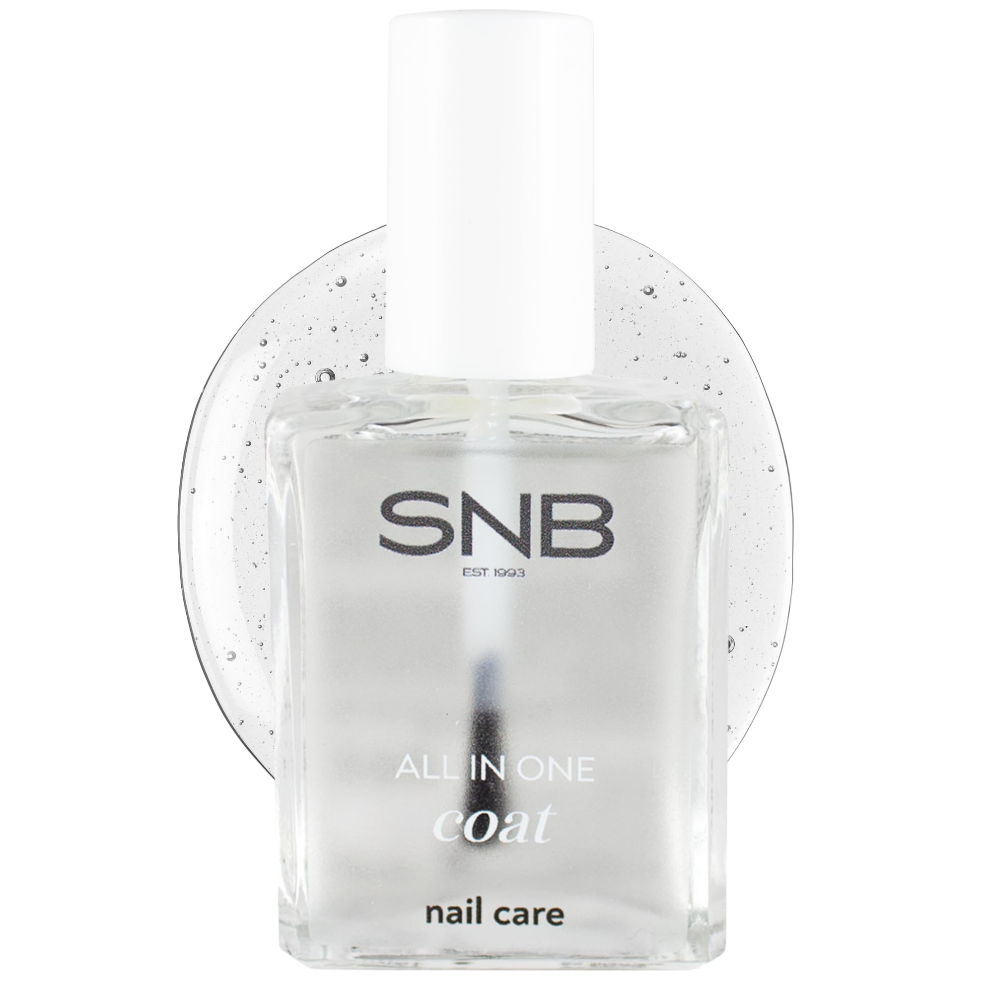 SNB Professional 3-in-1 Nail Hardener Base and Top Coat 15ml - Strengthens Natural Nails, Protects Against Breakage and Chipping - High Gloss Finish - Easy Application with Precision Brush