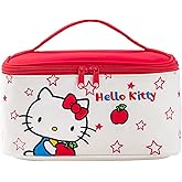 AmBealla Cosmetic Bag Large Makeup Travel Case with Brush Holder,Waterproof Makeup Bag Organizer with Hanging Hook, Travel Toiletry Bag for Women, Sweet & Stylish for Girls,Red Apple