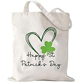 BQXS St Patricks Day Canvas Bag for Women St Patricks Irishs Tote Bag