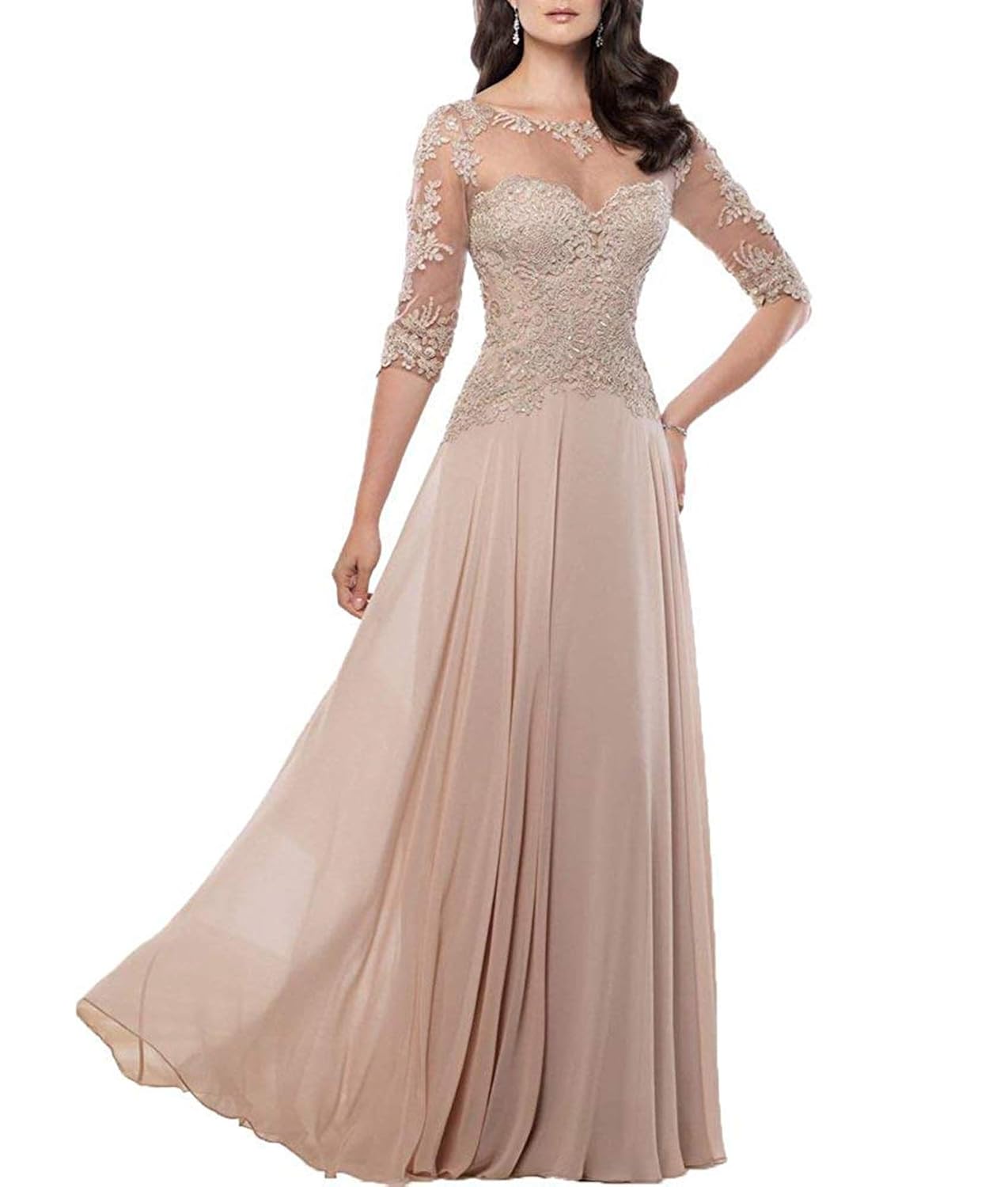 half sleeve mother of the bride dresses