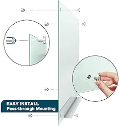J&J worldwide Glass Whiteboard 47 x 35, Frosted