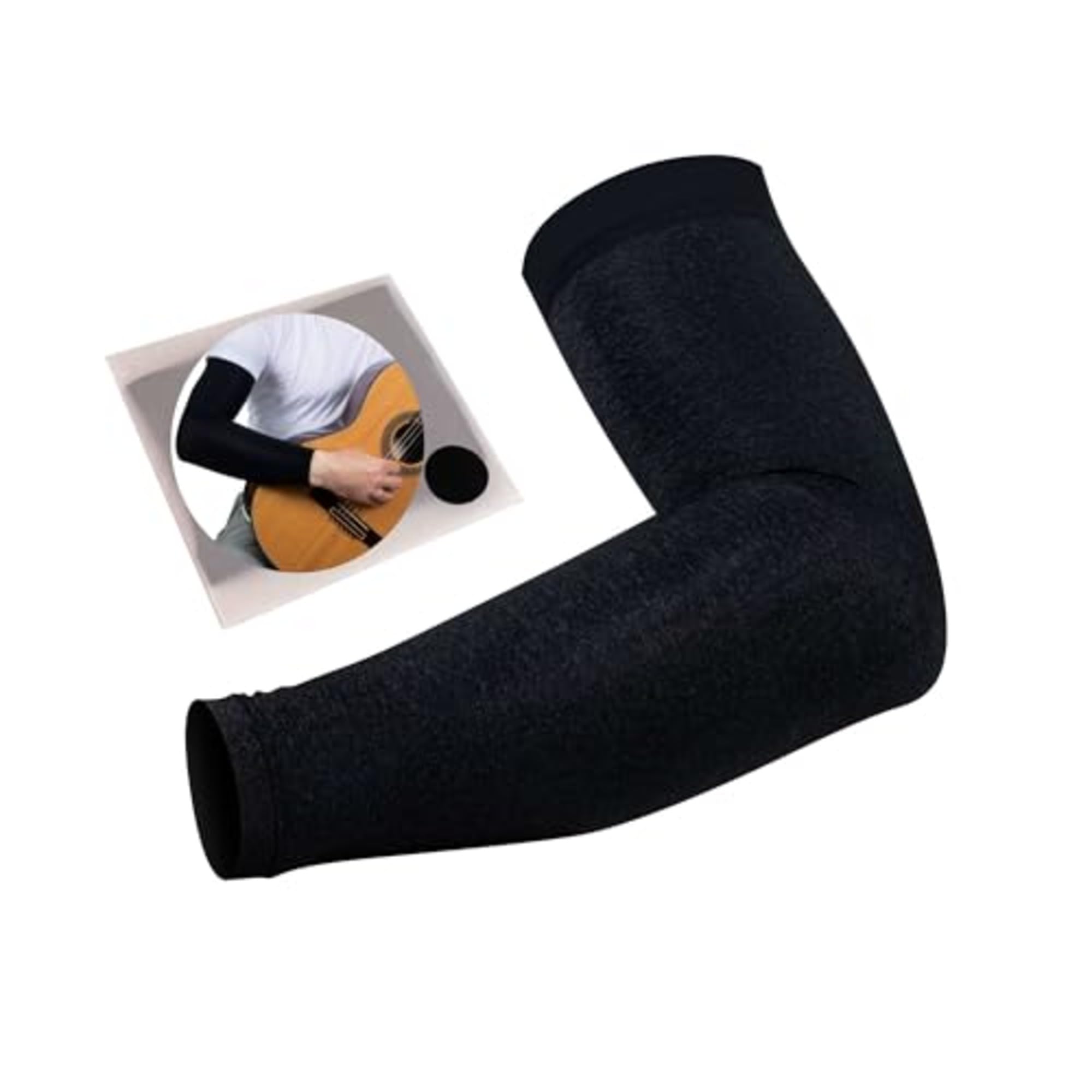 Guitar Arm Sleeve – Large Black Breathable Comfort Sleeve for Classical, Flamenco & Electric Guitar Players, Protects Arm & Guitar Finish by Alba GB