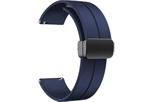 LYSMVIVI Magnetic Watch Band 22mm 20mm 19mm 18mm 16mm With Quick Release Soft Silicone Sport Watch Band for Men Women, Magnetic Silicone Replacement Strap