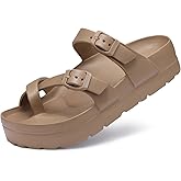 Goosecret Women's Platform Sandals with Arch Support Comfortable Foam Slides Summer Beach Sandals with Adjustable Buckle