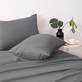 Moonlight Bedding Grey Pillowcases 2 Pack Super Soft Microfiber 50x75cm view 2