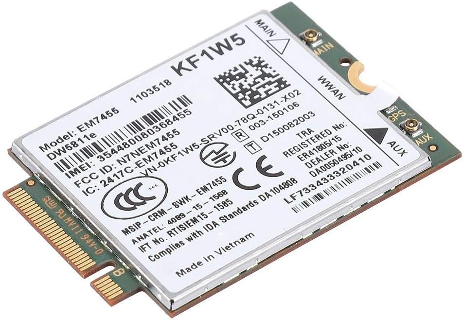 Replacement Wireless card module, EM7455 for Dell DW5811e Qualcomm 4G LTE WWAN NGFF Card Module, Gold - Image 5